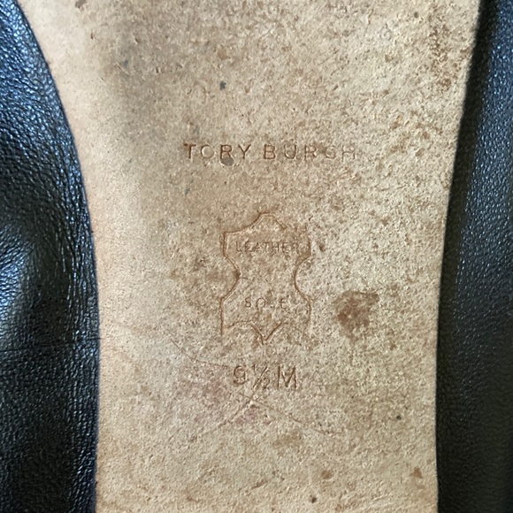 TORY BURCH black nappa leather Flower Ballet flats, 9.5. - Picture 13 of 13